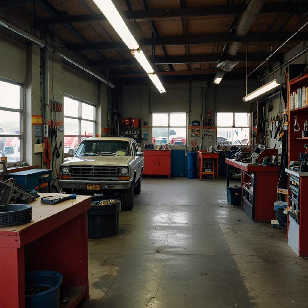 Mechanic repairs traction control at Foster garage